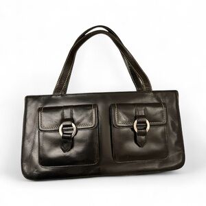 BCBG Paris Maxazria Vintage Black Leather Handbag